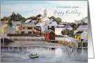 For Husband on Birthday Portsmouth Harbor Landscape Painting card