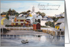For Daughter and Son in Law on Anniversary Portsmouth Harbor Painting card
