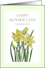 From Both of Us on Mother’s Day Watercolor Daffodils Floral Painting card