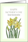 For Great Grandmother on Mother’s Day Watercolor Daffodils Painting card