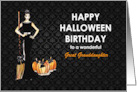 For Great Granddaugter on Halloween Birthday Custom Witch with Pumpkin card