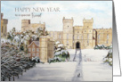 For Friend Happy New Year Windsor Castle England Landscape Painting card