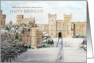 General Happy Birthday Windsor Castle England Winter Painting card