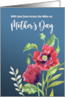 From Across the Miles on Mothers Day Red Poppies Watercolor Painting card