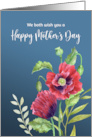 From Both of Us on Mothers Day Red Poppies Watercolor Painting card