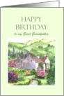 For Great Grandfather on Birthday Rydal Mount Garden Cumbria Painting card