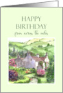 From Across the Miles on Birthday Rydal Mount Garden England Painting card