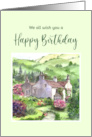 From All of Us on Birthday Rydal Mount Garden England Painting card