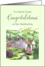 Congratulations on Wedding Day to a Couple Rydal Mount Garden England card