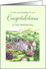 To Son and Daughter in Law on Wedding Day Rydal Mount Garden England card