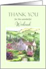 Thank You for the Weekend Rydal Mount Garden England Painting card