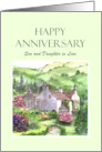For Son and Daughter in Law on Anniversary Rydal Mount Garden England card