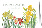 From Across the Miles on Easter Wishes Spring Flowers Painting card