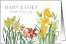 For Daughter and Son in Law on Easter Custom Spring Flowers Painting card
