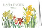 For Melissa on Easter Custom Spring Flowers Watercolor Painting card