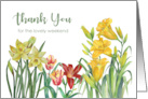 Thank You for The Weekend Spring Flowers Watercolor Floral Painting card