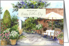 From All of Us on Fathers Day Terrace of Manor House Garden Painting card