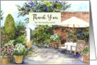 Thank You for The Lunch Terrace of Manor House Garden Painting card