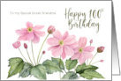 For Great Grandma on 100th Birthday Custom Japanese Anemone Watercolor card