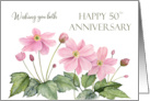 General 50th Wedding Anniversary Japanese Anemone Flower Painting card