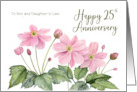 To Son and Daughter in Law on 25th Anniversary Japanese Anemone card