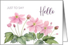 Just to Say Hello Watercolor Japanese Anemone Flower Illustration card