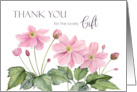 Thank You for The Gift Watercolor Pink Japanese Anemone Painting card