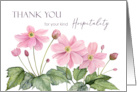 Thank You for Your Hospitality Watercolor Japanese Anemone Painting card