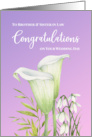 For Brother and Sister in Law Wedding White Calla Lilies Snowdrops card