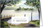 For 25th Wedding Anniversary Derwentwater Lake Cumbria Painting card