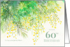 For Mom on 60th Birthday Custom Yellow Mimosa Flower Painting card