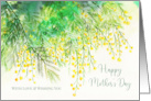 General Happy Mothers Day Yellow Mimosa Watercolor Flower Painting card