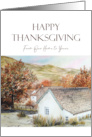 From Our Home to Yours on Thanksgiving Buttermere Village Autumn Scene card