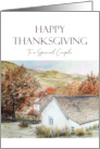 For Special Couple on Thanksgiving Buttermere Village Autumn Scene card