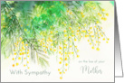 Sympathy for the Loss of Mother Yellow Mimosa Flower Painting card