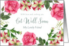 For Friend Get Well Soon Custom Petunia Rose Wreath Illustration card