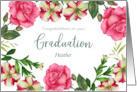 For Heather on Graduation Custom Petunia Rose Wreath card