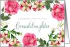 Congrats Becoming Grandparents to a Granddaughter Petunia Rose Wreath card