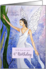 For Great Granddaughter 4th Birthday Custom Lotus Fairy Painting card