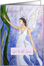 For Kid Get Well Soon Lotus Fairy Watercolor Painting card