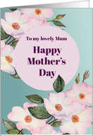 For Mum on Mother’s Day Watercolor Pink Roses Illustration card