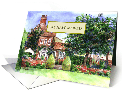 General New Home Manor House York England Watercolor Painting card