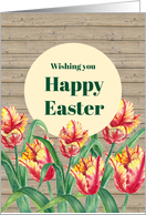 General Easter Yellow Parrot Tulips Watercolor Floral Illustration card