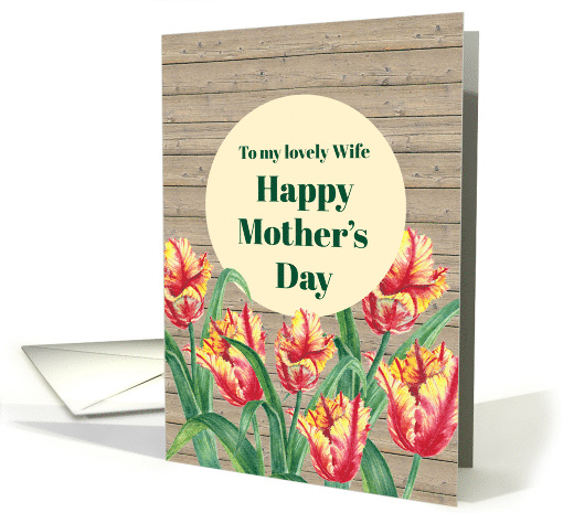 For Wife on Mother's Day Yellow Parrot Tulips Watercolor... (1672704)