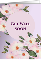 Get Well Soon Watercolor Pink Roses Botanical Illustration card