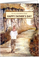 For Dad from Daughter on Father’s Day Autumn Trail Watercolor card