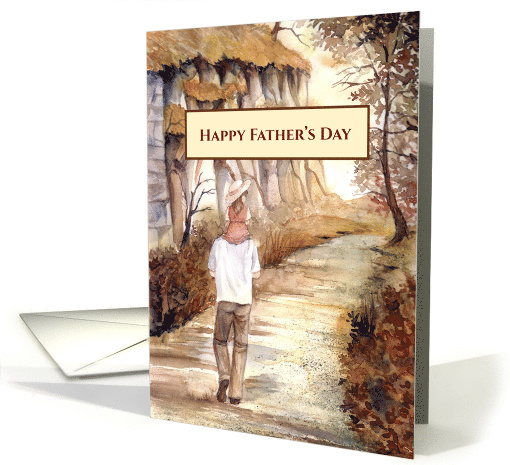 General Father's Day Autumn Trail Watercolor Painting card (1674388)
