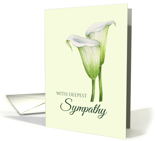 General With Sympathy White Calla Lilies Watercolor Illustration card