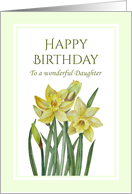 For Daughter on Birthday Watercolor Yellow Daffodils Illustration card