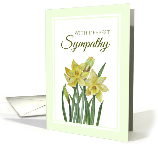 With Deepest Sympathy Watercolor Yellow Daffodils card (1680328)